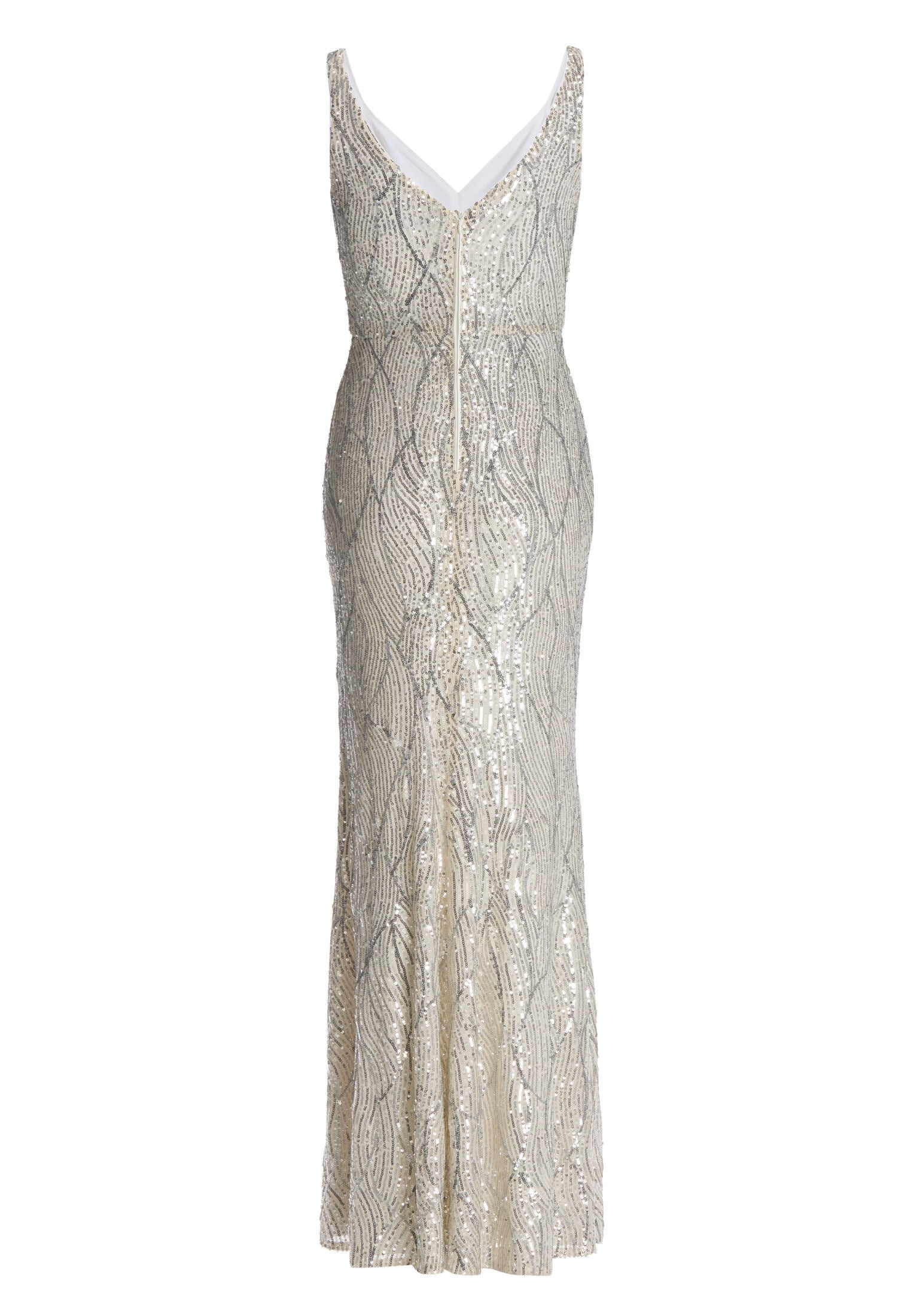 Figurbetontes Abendkleid mit Pailletten Bestickung