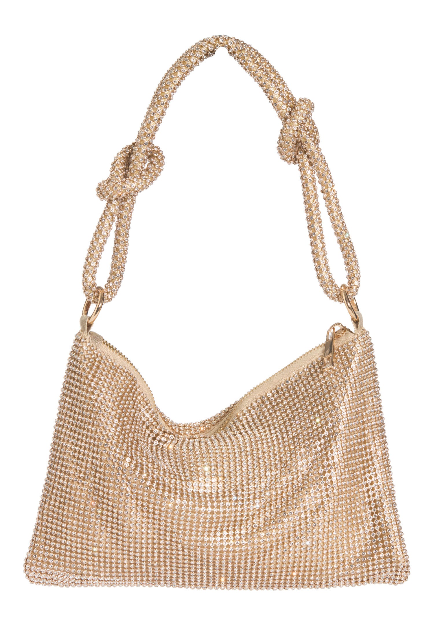 Elegante Handtasche aus glänzendem Strassgewebe