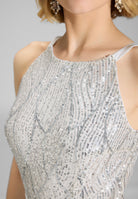 Jumpsuit mit amerikanischem Ausschnitt und besticktem Oberteil