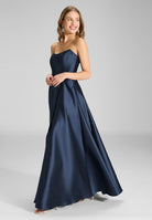 Abendkleid aus edlem Twill mit Korsage Oberteil