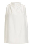 Ärmelloses Top aus nachhaltigem Satin mit Drapierung am Kragen