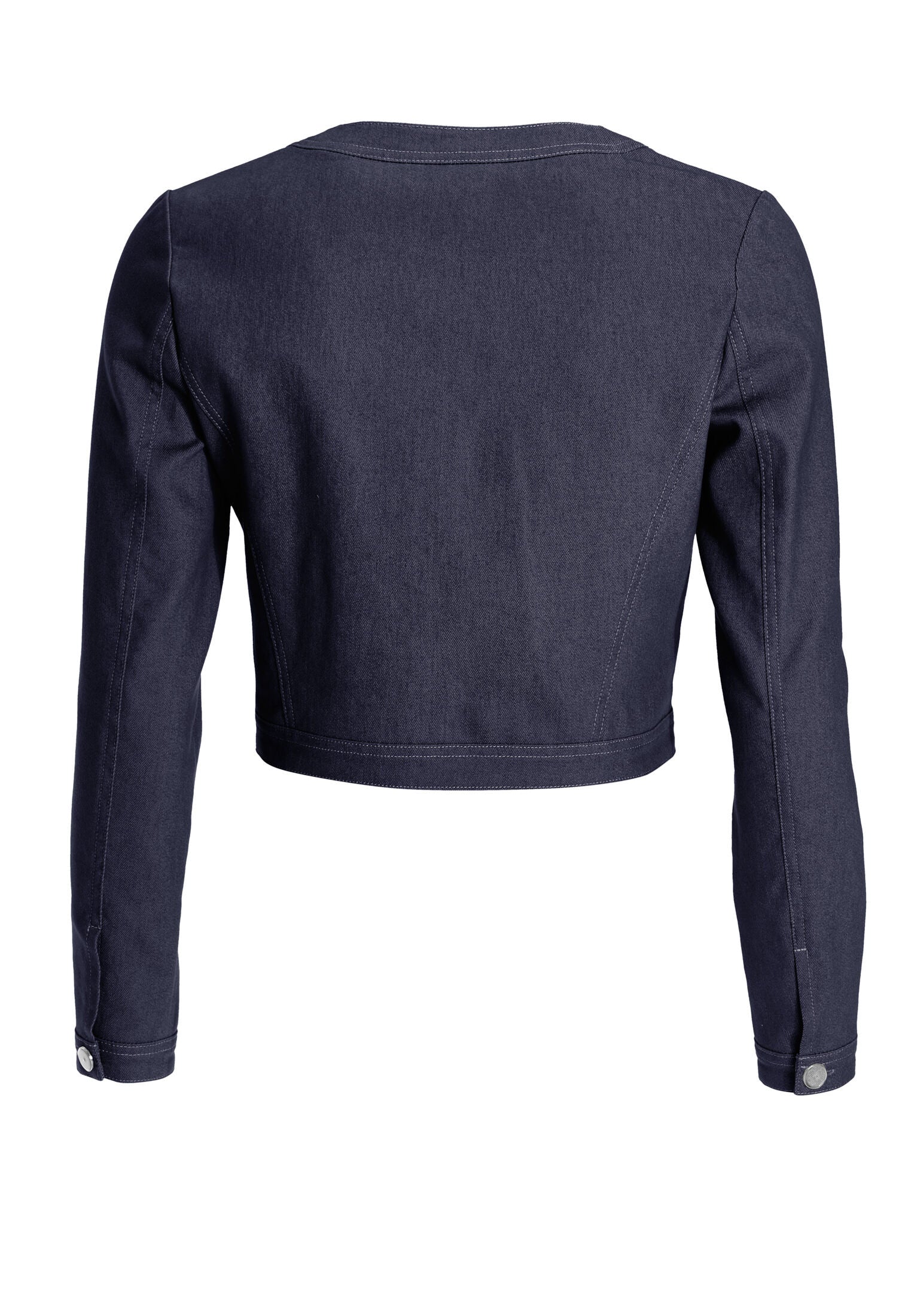 Kurze Jacke aus Stretch Denim mit aufgesetzten Taschen