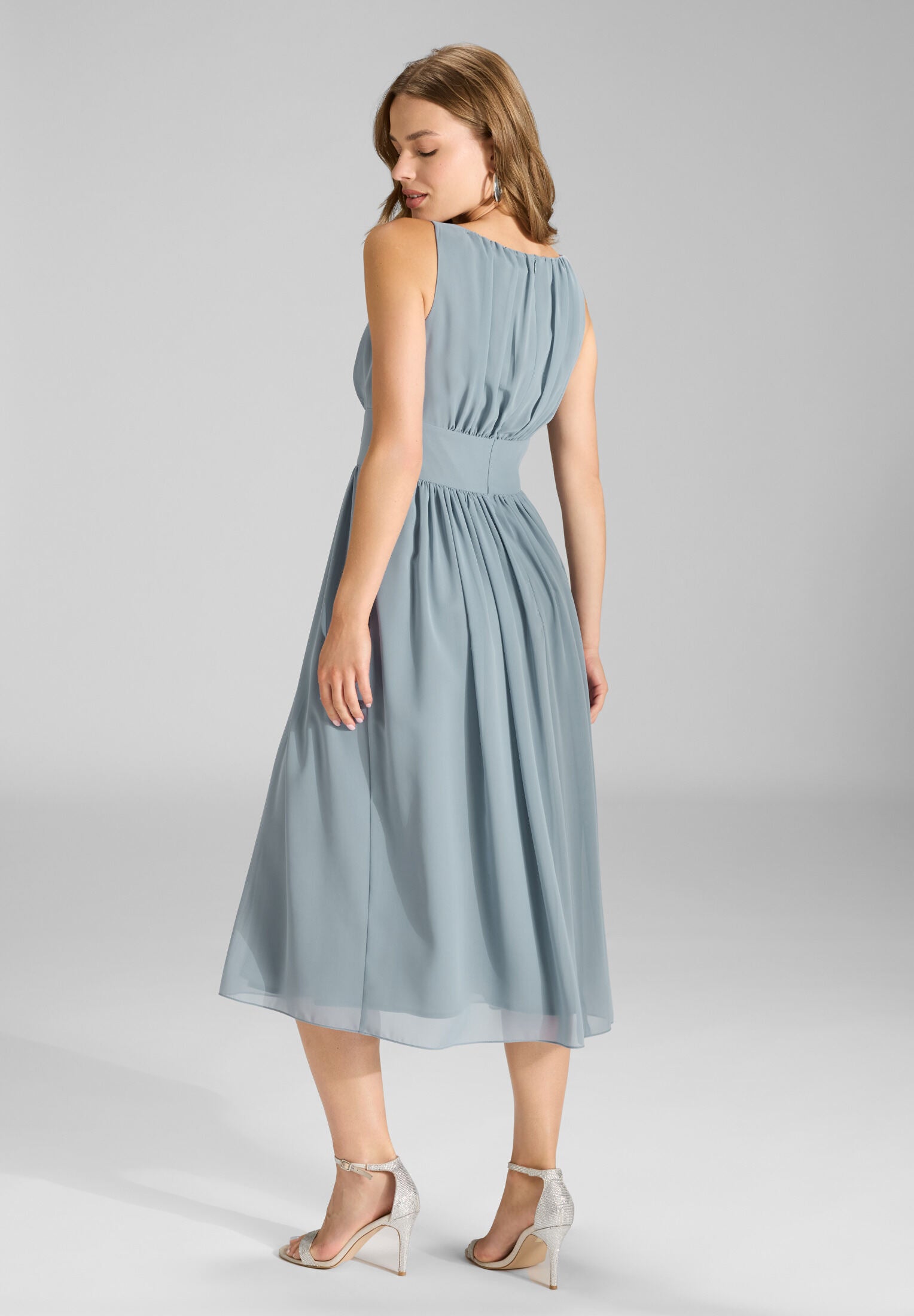 Chiffonkleid mit Taillenpasse