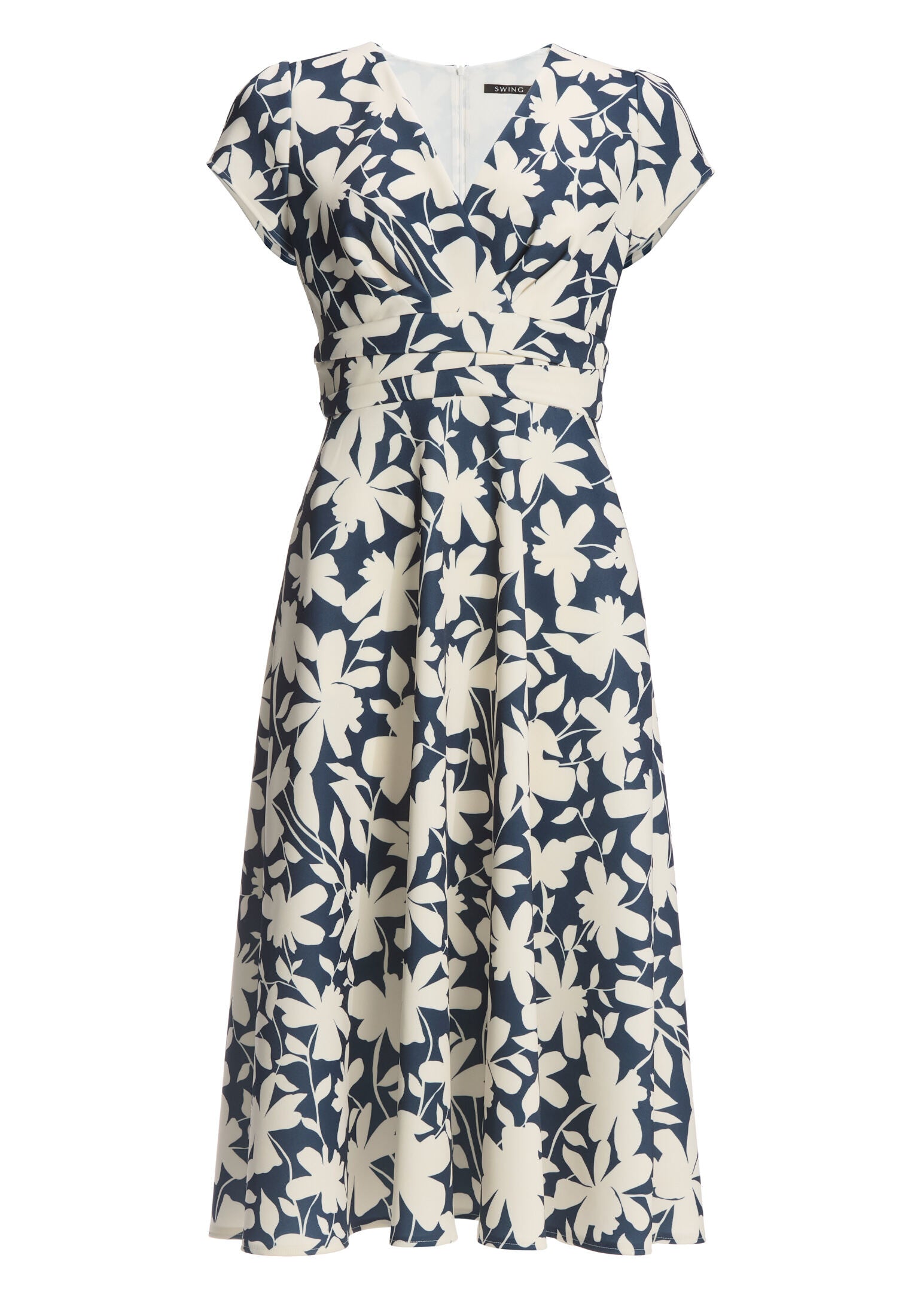 Midi Kleid aus bedrucktem Scuba