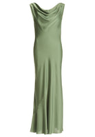 Abendkleid aus nachhaltigem Satin mit Wasserfall Ausschnitt