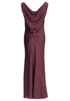 Abendkleid aus nachhaltigem Satin mit Wasserfall Ausschnitt