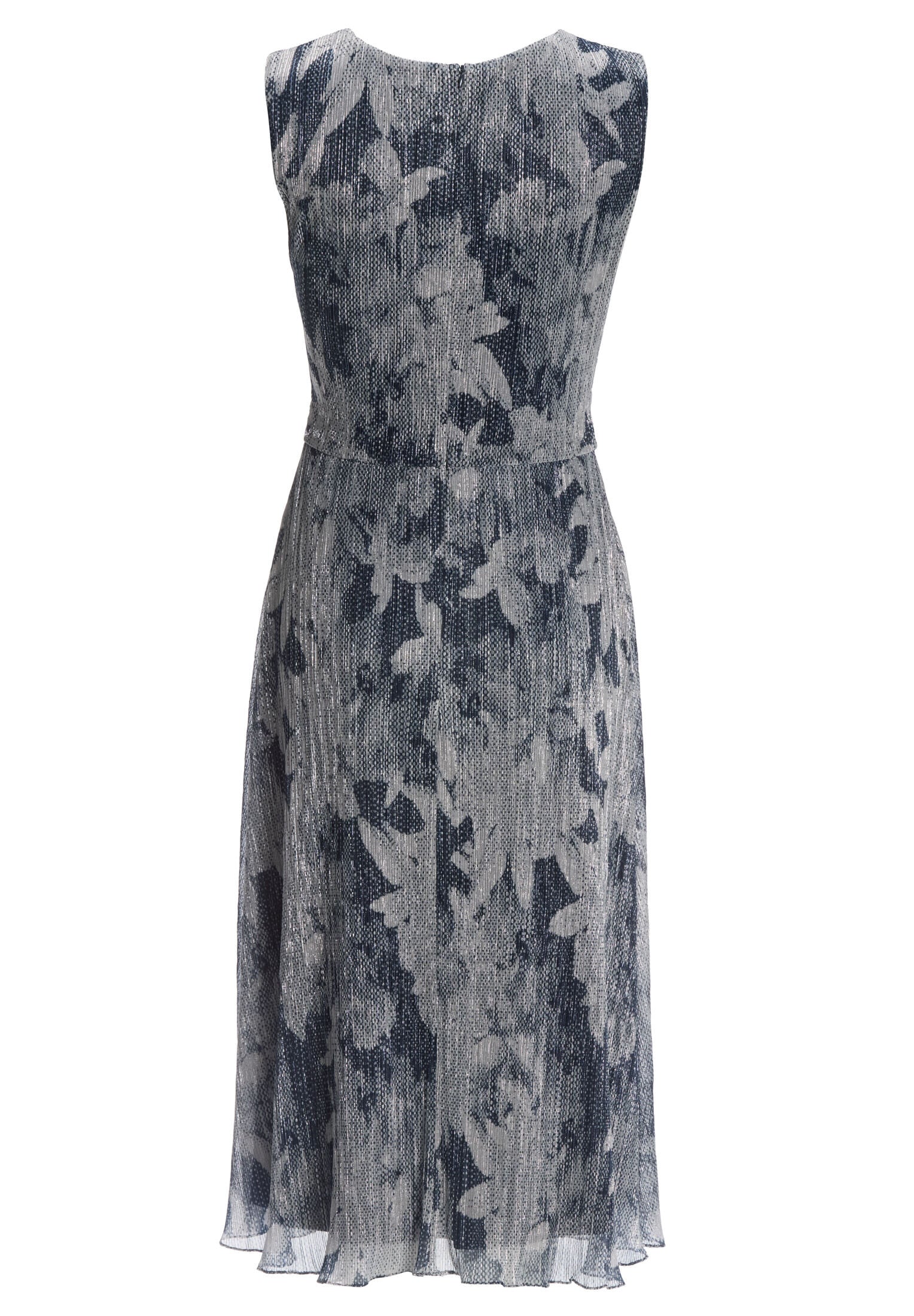 Plissiertes Kleid mit Metallicfäden