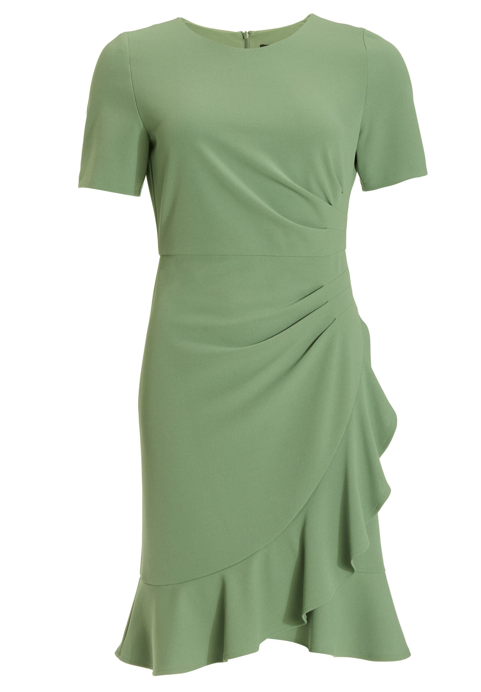 Cocktailkleid aus Crepe Jersey mit Volant am Saum