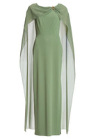 Abendkleid aus Crepe Jersey mit Chiffon Cape und Zierteil