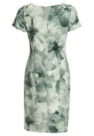 Etuikleid aus bedrucktem Scuba mit Falten Detail