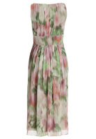 Cocktailkleid aus bedrucktem Chiffon mit Taillenpasse