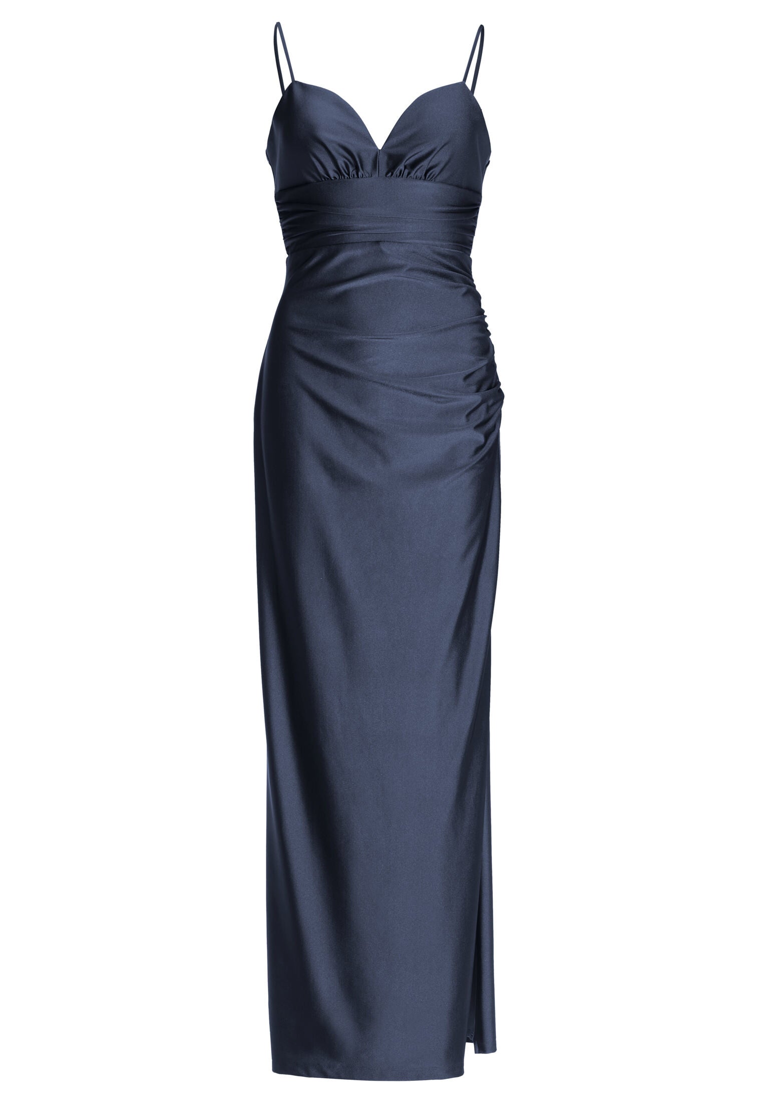 Figurbetontes Abendkleid aus Jersey Satin mit Schnürung im Rücken
