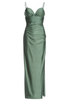 Figurbetontes Abendkleid aus Jersey Satin mit Schnürung im Rücken