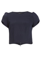 Oberteil aus Scuba mit kurzen Ärmeln